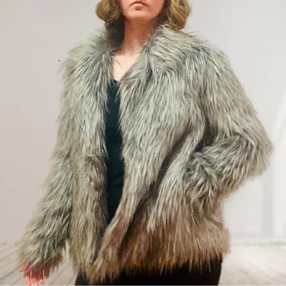 Show Me Your Mumu Park Ave Jacket Silver Fox Fur Coat